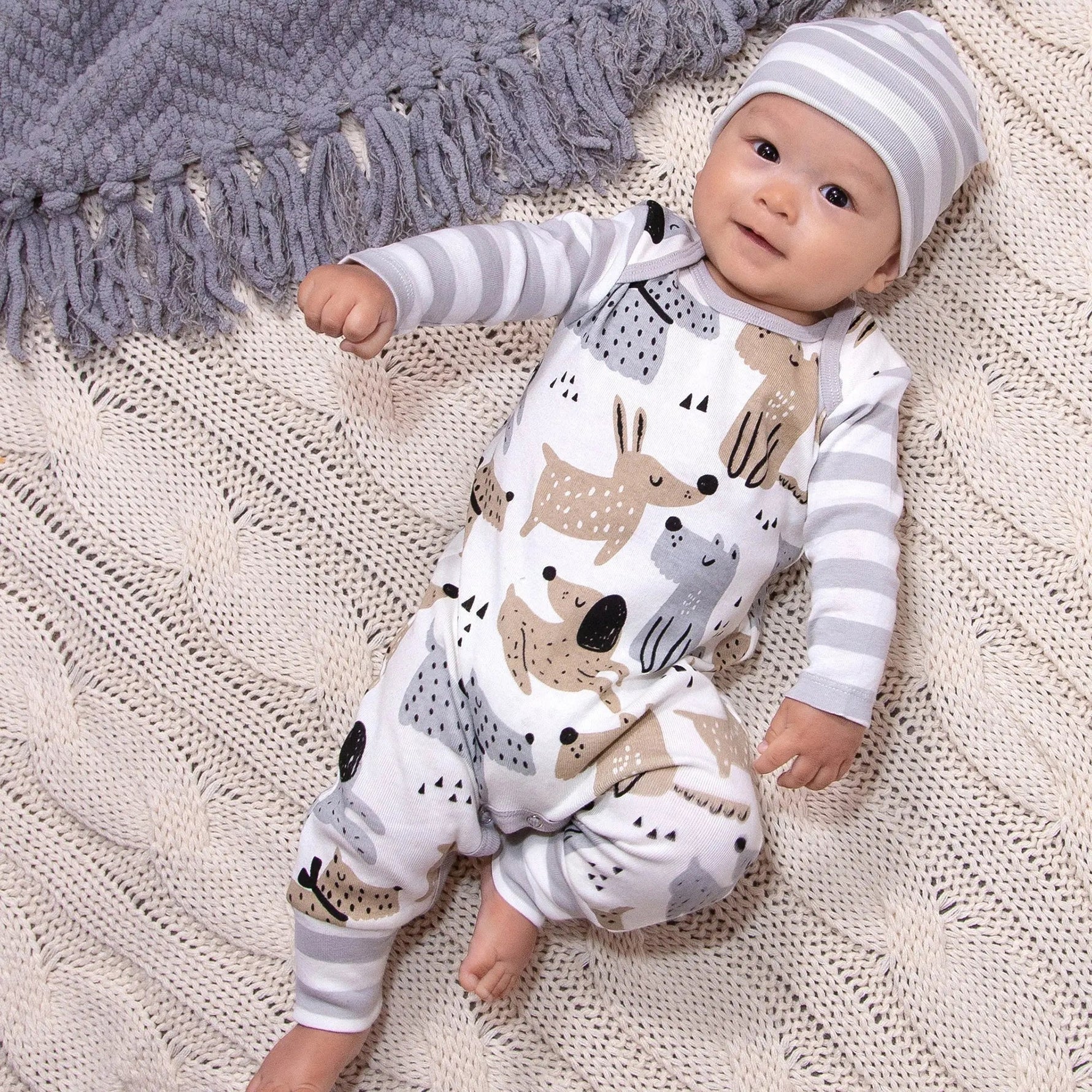 Tesa Babe Baby Boy Puppy Dogs Cotton Romper - 