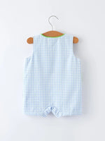 Rylee Faith Designs Baby Boys Summer Crocodile Embroidered Smocked Romper - 