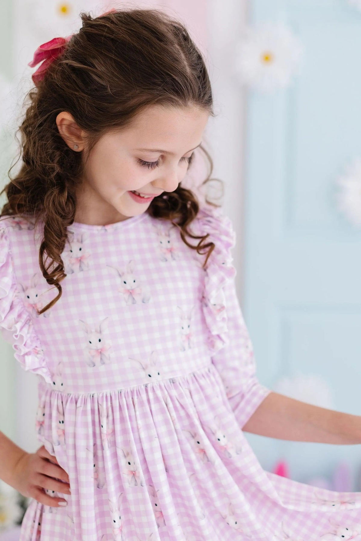 Mila & Rose ® Baby Bunnies 3/4 Sleeve Ruffle Twirl Dress - 