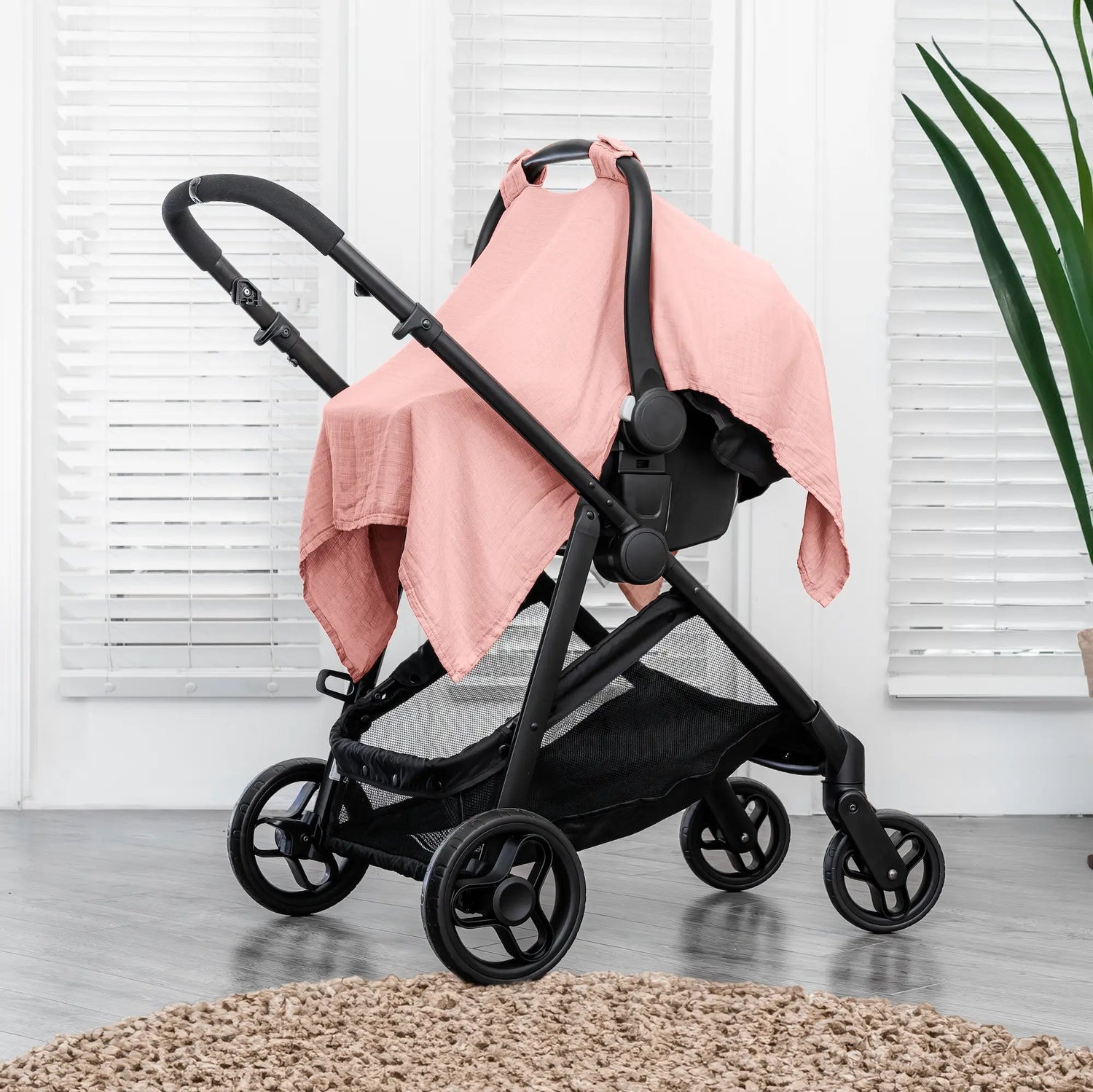 Comfy Cubs Baby Car Seat Cover in Bold Blush - 