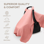 Comfy Cubs Baby Car Seat Cover in Dusty Rose - 