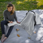 Comfy Cubs Baby Car Seat Cover in Heather Blue - 