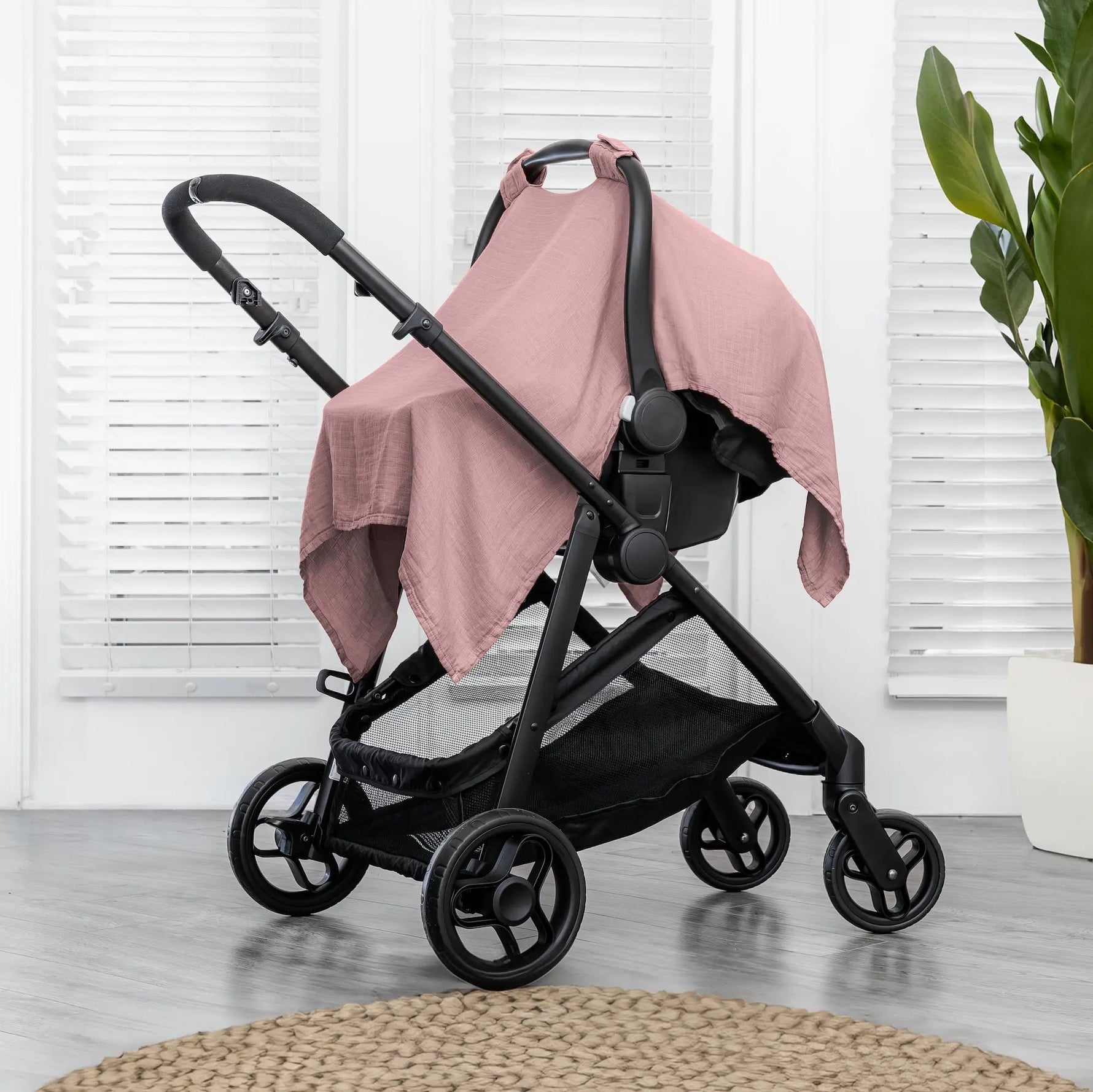 Comfy Cubs Baby Car Seat Cover in Mauve - 