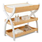 Comfy Cubs Baby Changing Table by Comfy Cubs - Natural Wood With White Legs - 