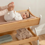 Comfy Cubs Baby Changing Table by Comfy Cubs - Natural Wood With White Legs - 