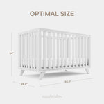 Comfy Cubs Baby Crib for 0 to 3 Years - All White - 