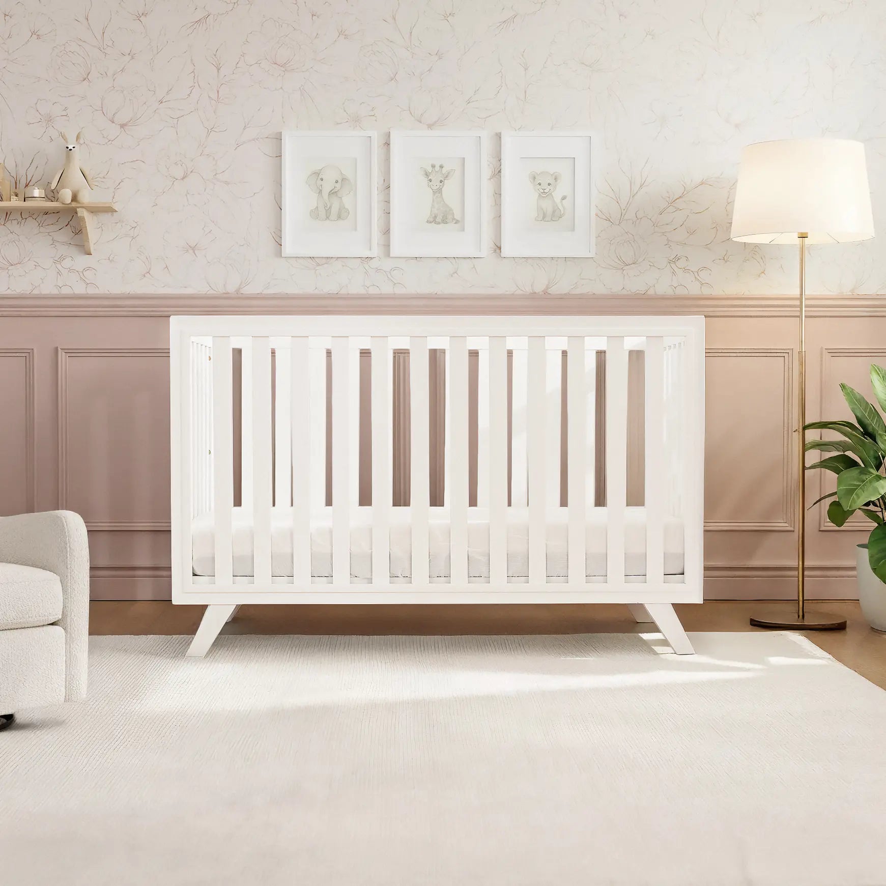 Comfy Cubs Baby Crib for 0 to 3 Years - All White - 