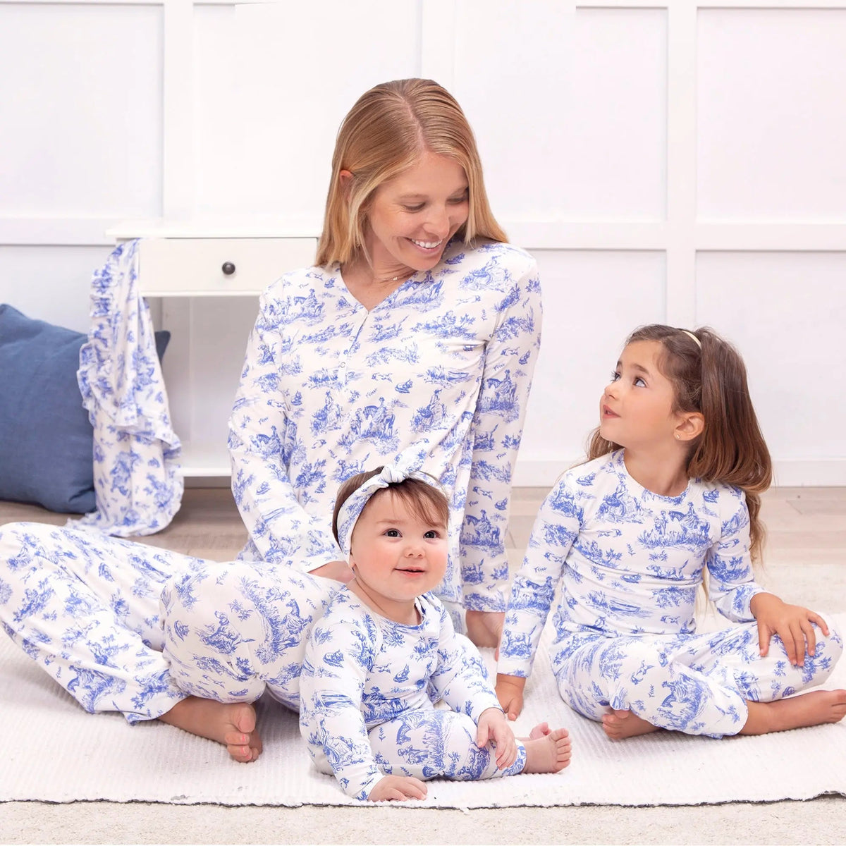 Tesa Babe Baby Girl Toile de Jouy Bamboo Romper - 
