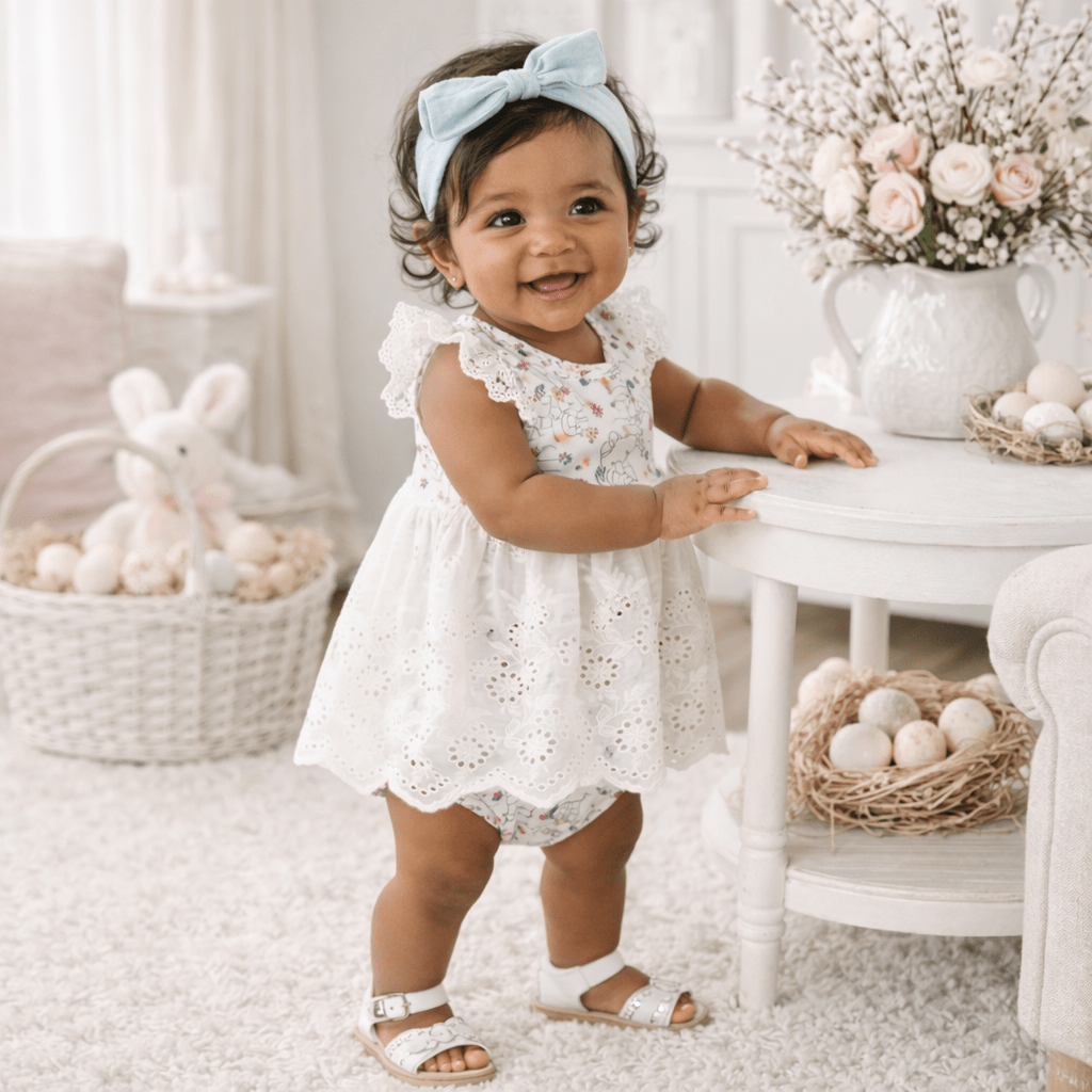 Baby Girl's Cottontail Garden Bamboo Skirted Bodysuit - Baby & Toddler Clothing, White, Dress, Pink, Child | Everetts Place