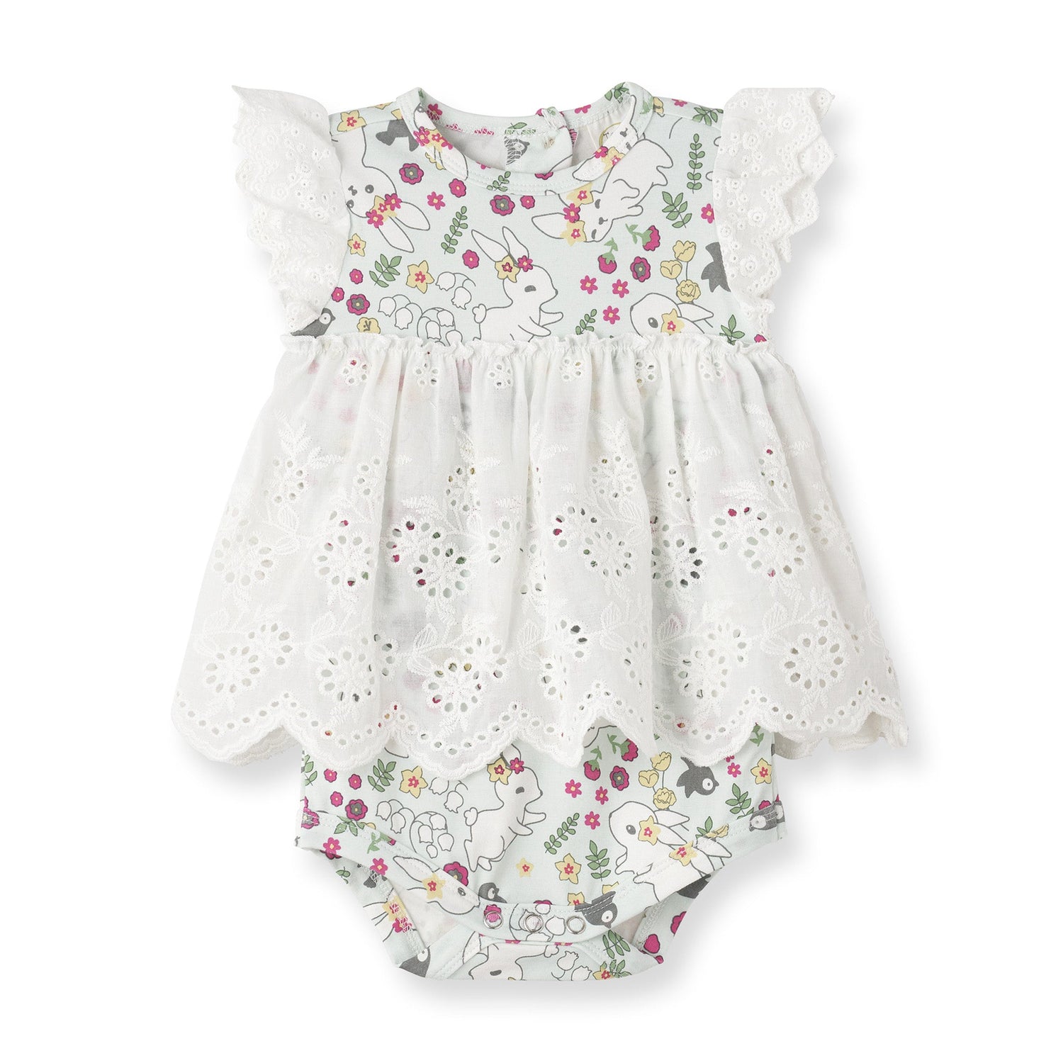Tesa Babe Baby Girl's Cottontail Garden Bamboo Skirted Easter BodysuitEveretts Place