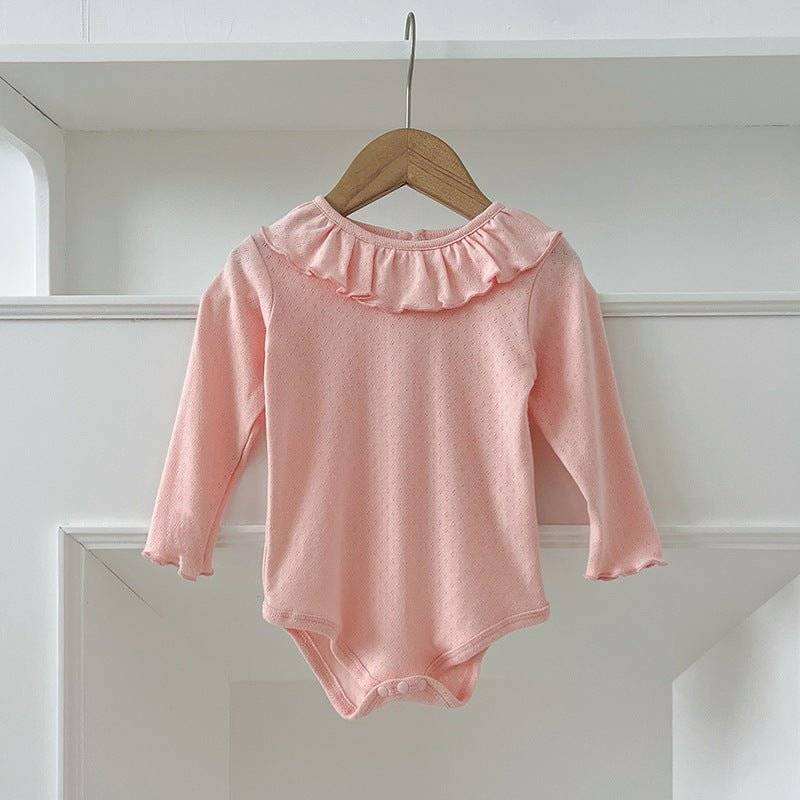 Baby GirlsThis baby girl's long-sleeved bodysuit features a charming scalloped neckline and is available in a variety of colors and sizes. Its adorable hollow-out pattern addsEveretts Place: Online Boutique 