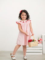 Rylee Faith Designs Baby Girls Strawberry Embroidered Plaid Smocked Dress -