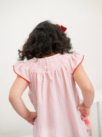 Rylee Faith Designs Baby Girls Strawberry Embroidered Plaid Smocked Dress -