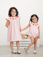 Rylee Faith Designs Baby Girls Strawberry Embroidered Plaid Smocked Dress -