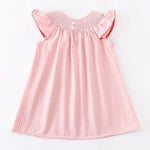 Rylee Faith Designs Baby Girls Strawberry Embroidered Plaid Smocked Dress -