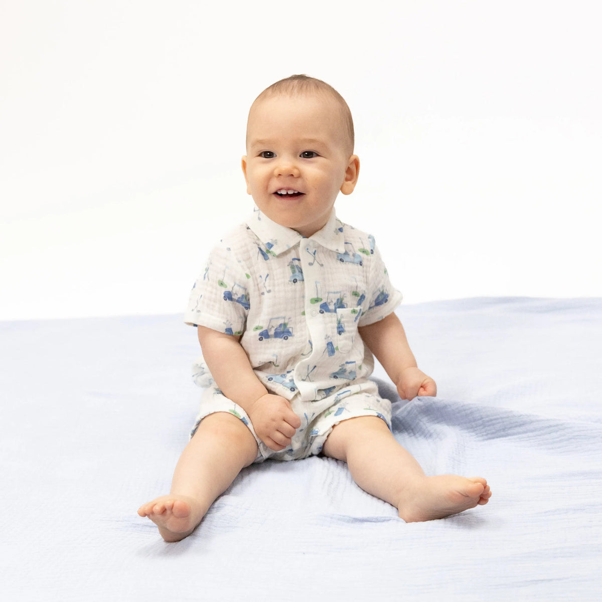 Angel Dear Baby Golf Carts Blue - Polo Shortie - 