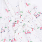 Angel Dear Baby Golf Carts Pink - Tie Back Romper - 