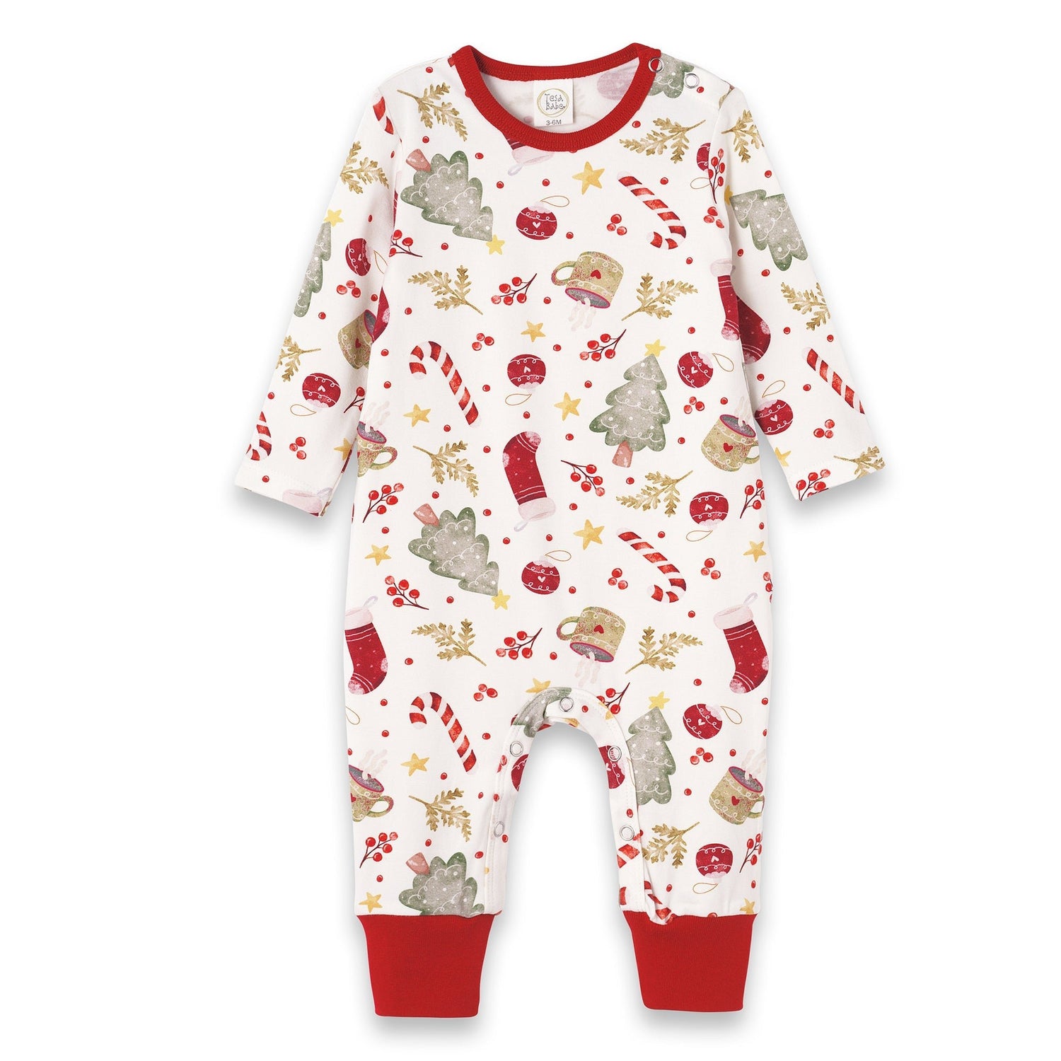 Tesa Babe Baby Holiday Bamboo Romper – Christmas Print One - PieceEveretts Place