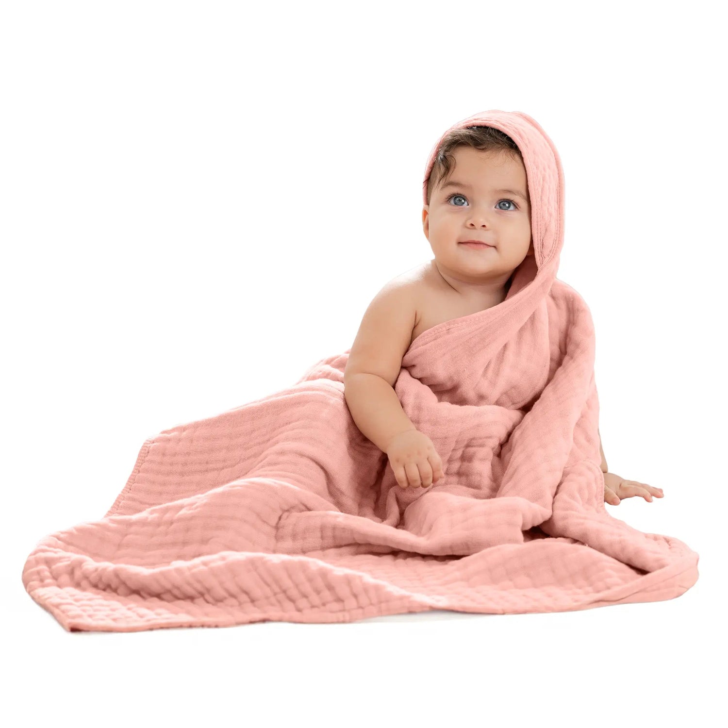 Comfy Cubs Baby Hooded Towels in Bold Blush - 
