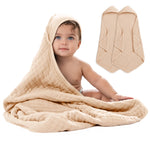 Comfy Cubs Baby Hooded Towels in Cream - 