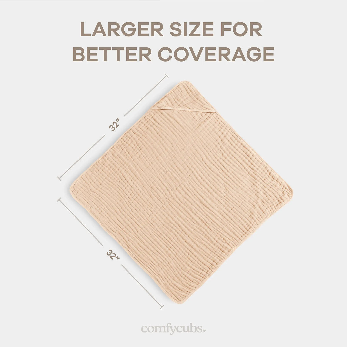 Comfy Cubs Baby Hooded Towels in Cream - 