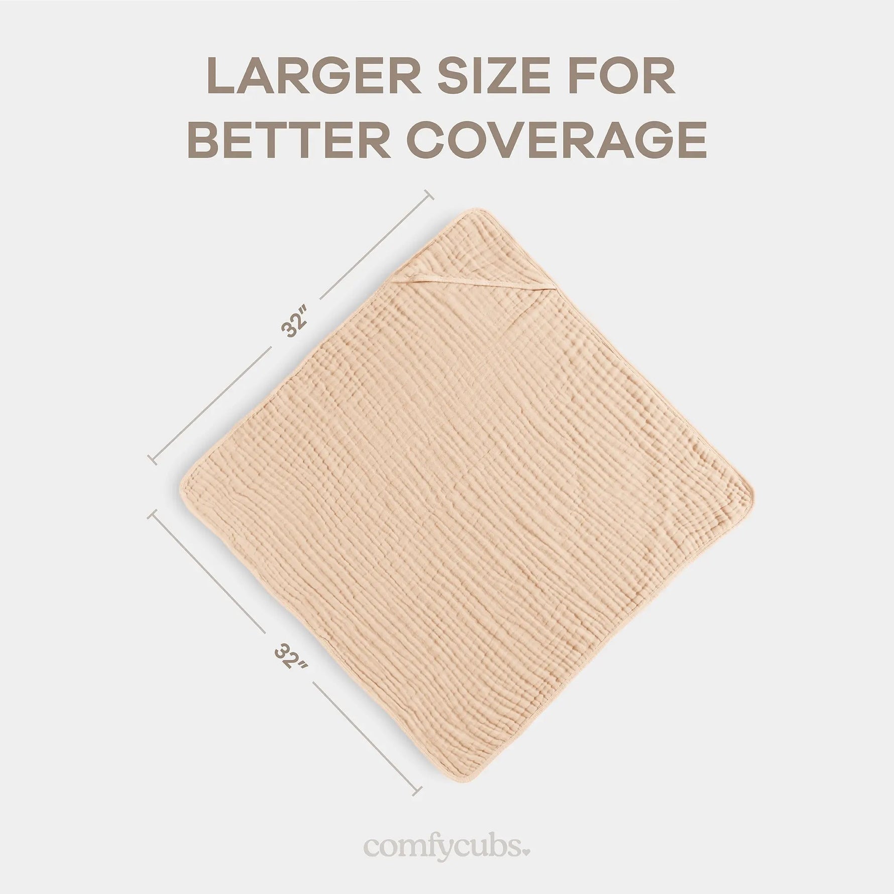 Comfy Cubs Baby Hooded Towels in Cream - 