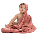 Comfy Cubs Baby Hooded Towels in Dusty Rose - 