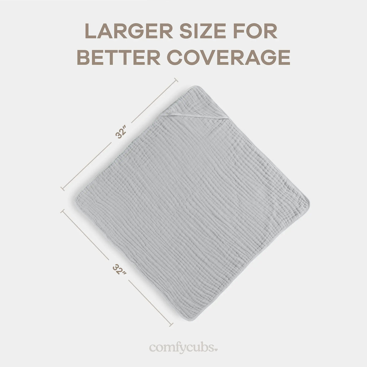 Comfy Cubs Baby Hooded Towels in Heather Blue - 