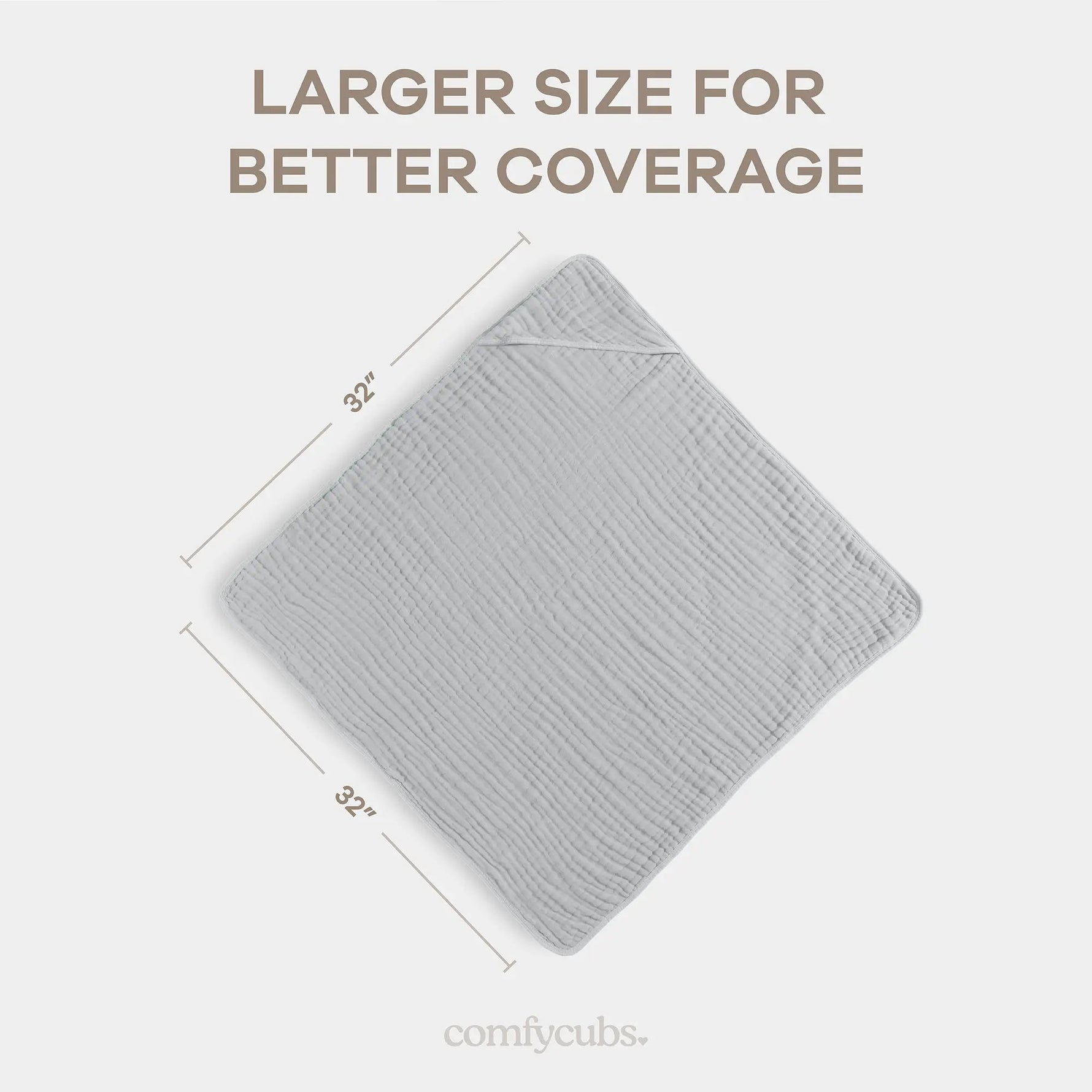 Comfy Cubs Baby Hooded Towels in Heather Blue - 