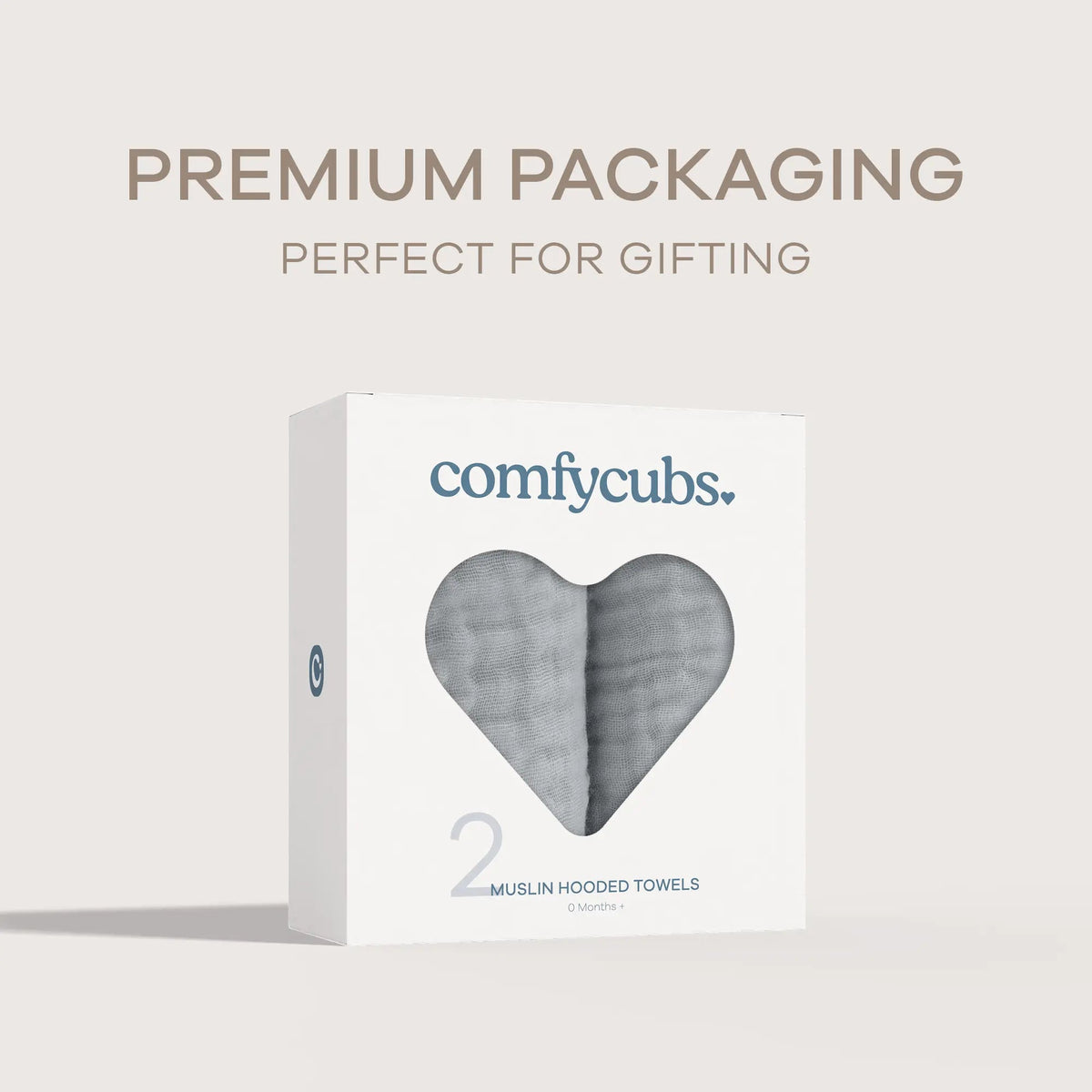 Comfy Cubs Baby Hooded Towels in Heather Blue - 