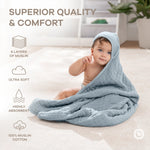 Comfy Cubs Baby Hooded Towels in Pacific Blue & Fern - 