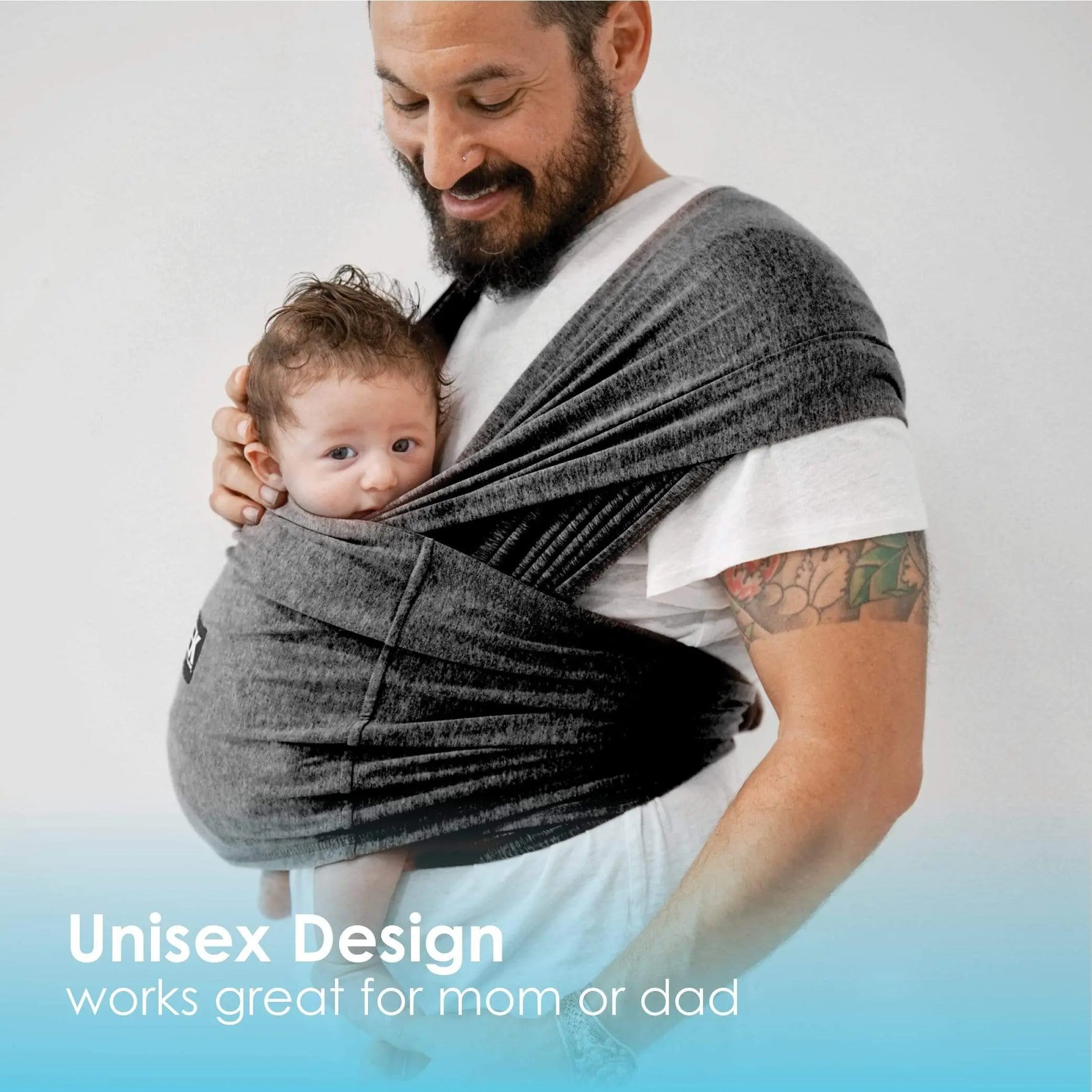 Baby K'tan Baby K'tan Active Yoga Baby Carrier Heather Black Lightweight Breathable Carrier - Baby & Toddler > Baby Transport > Baby Carriers Slings
