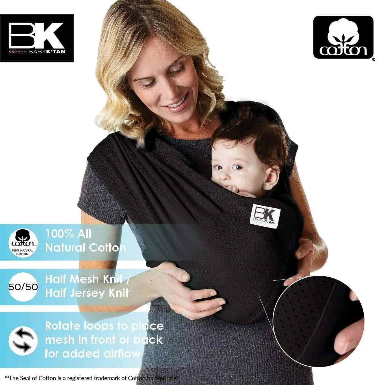 Baby K'tan Breeze Baby Carrier Black Baby K'tan
