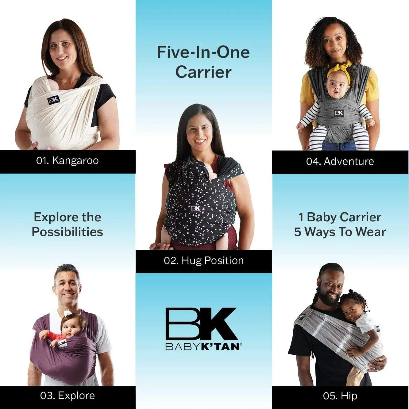 Baby K'tan Breeze Baby Carrier Charcoal Baby K'tan