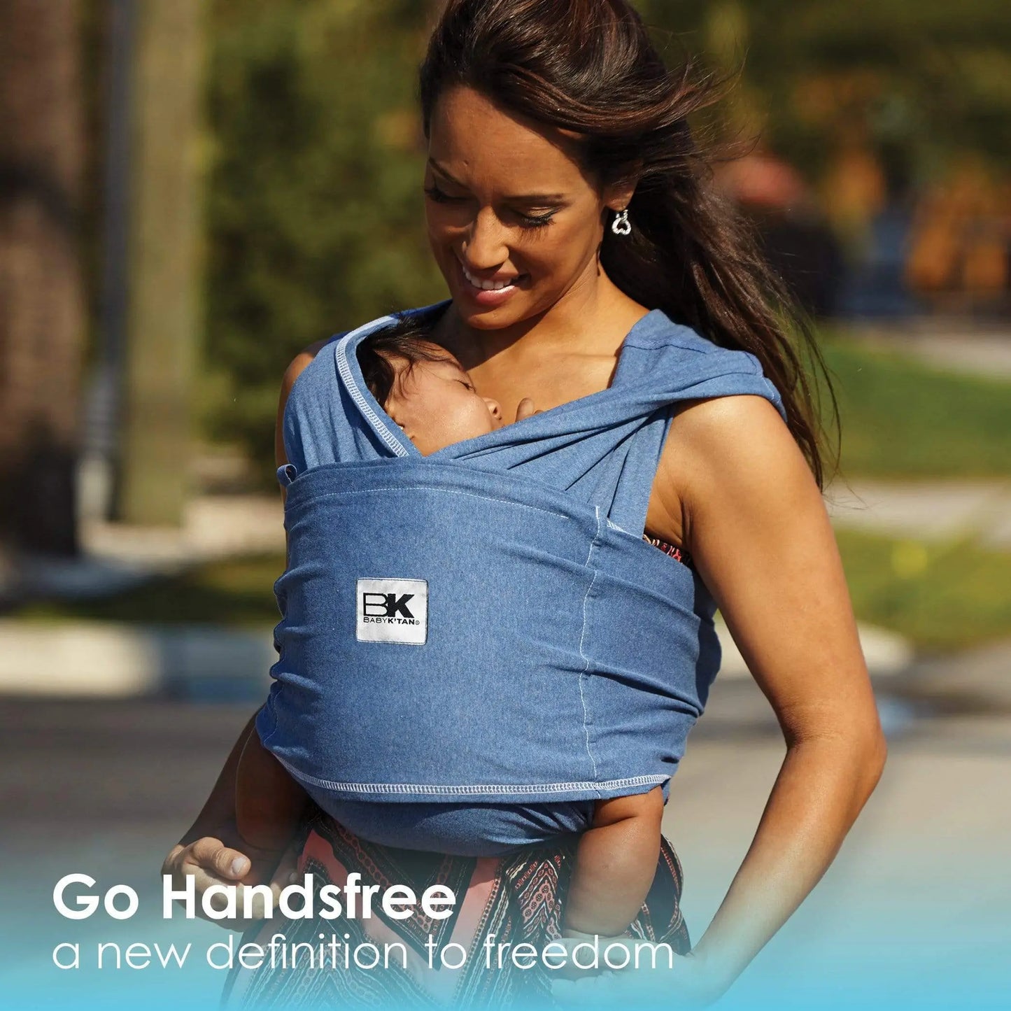 Baby K'tan Original Baby Carrier Denim Wrap Style Hands-Free Cotton Carrier Baby K'tan