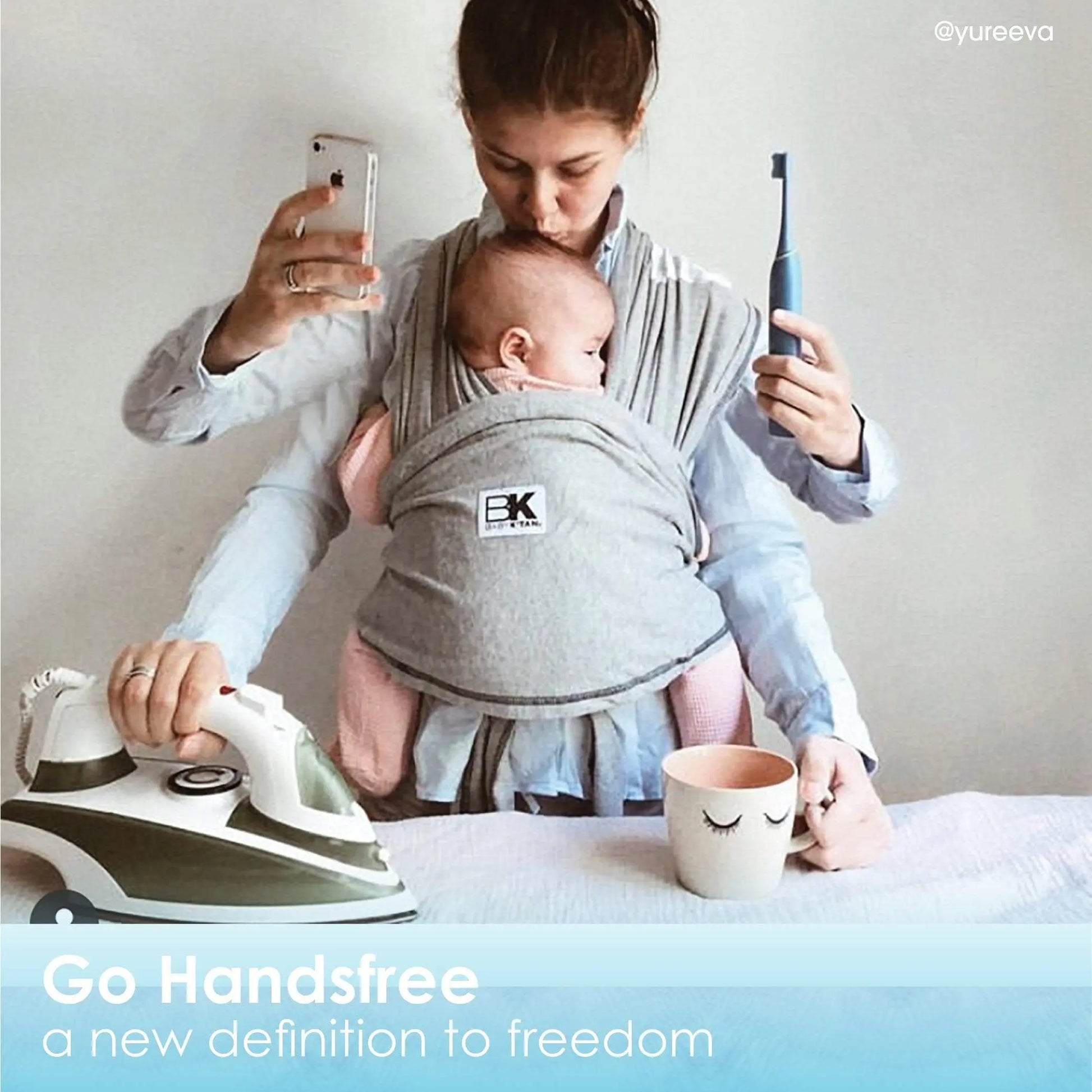 Baby K'tan Original Baby Carrier Heather Grey Baby K'tan