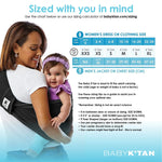 Baby K'tan Baby K'tan Original Baby Carrier Black Wrap Style Cotton Hands Free - Baby & Toddler > Baby Transport > Baby Carriers Slings