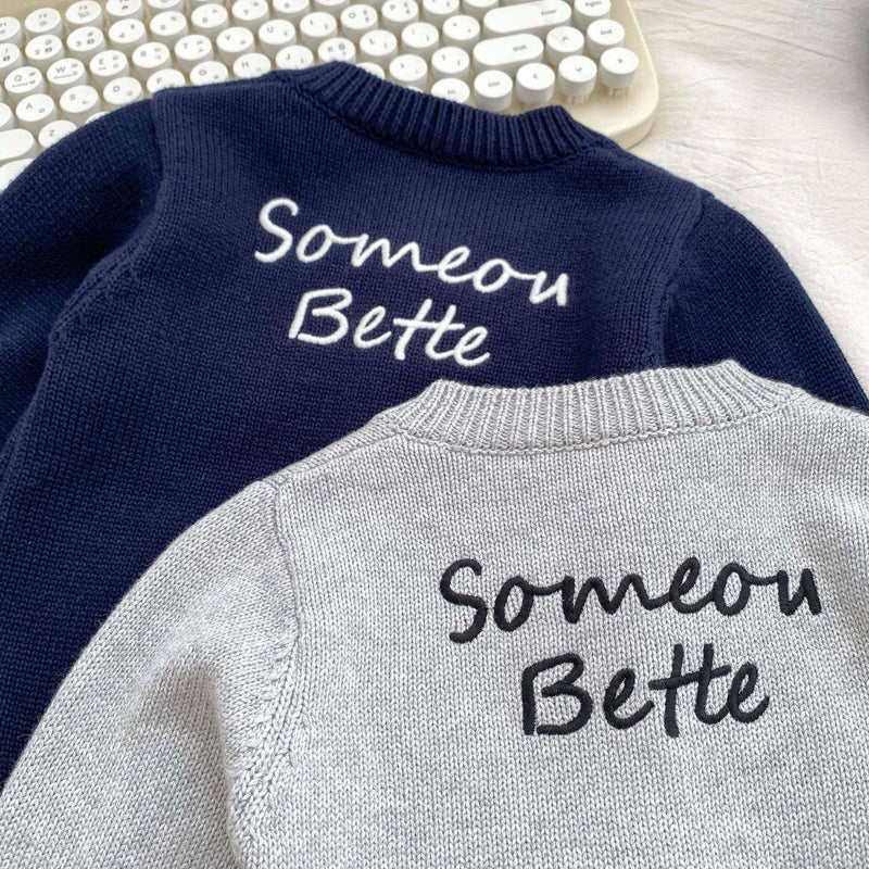 Boys Letters EmbroideryExpertly crafted for your little one, this knitted crew neck sweater features a stylish letters embroidery pattern. Perfect for keeping them warm and comfortable, whEveretts Place: Online Boutique 