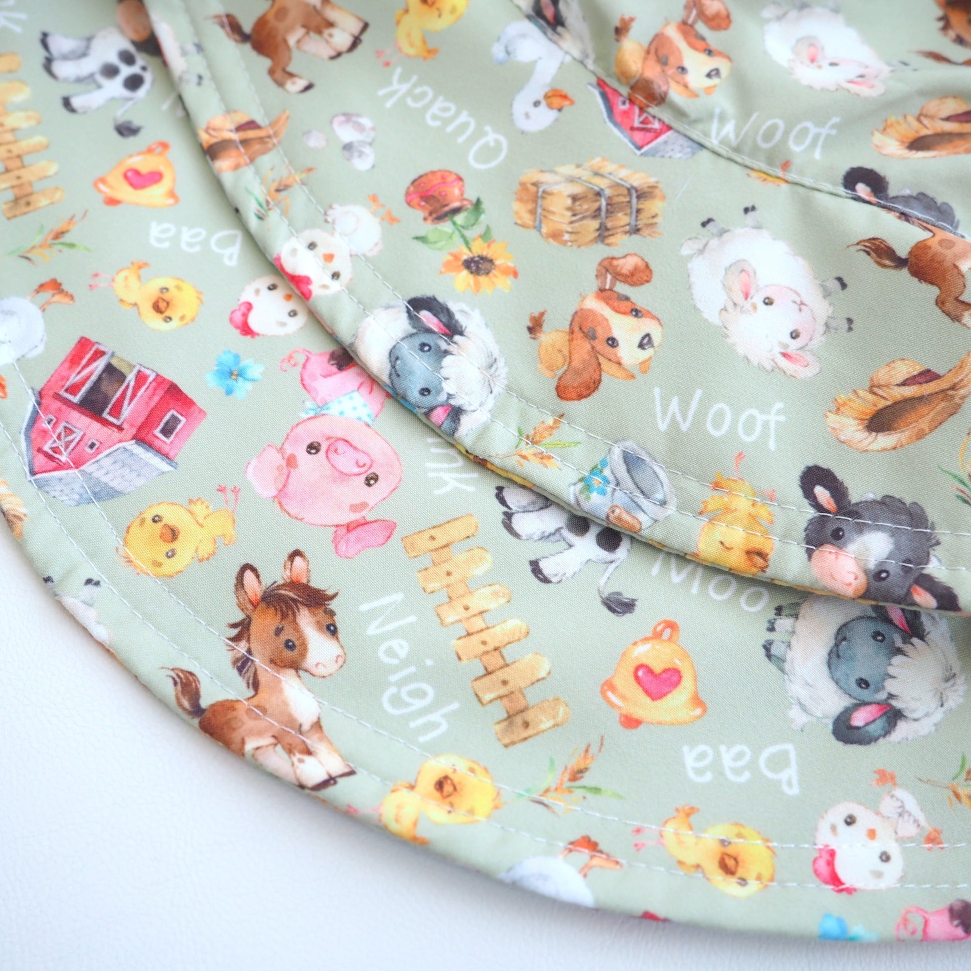 Baby And Kids Sun Hat Farm Melody With Farm Animals Pattern Honey Lemonade
