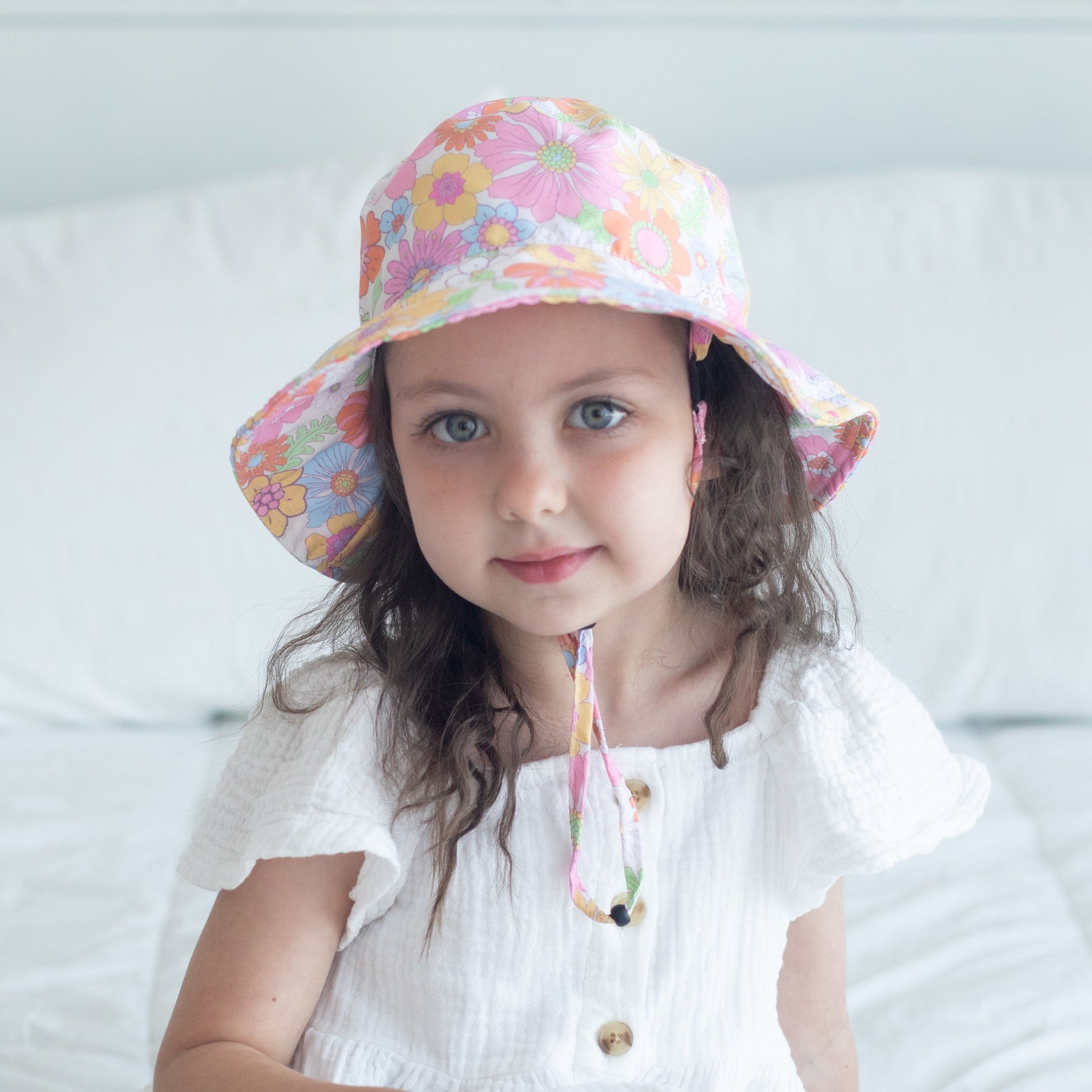 Honey Lemonade Stylish Kids Sun Hat with Retro Floral Design for Summer Adventures - Apparel & Accessories > Clothing Accessories > Hats Sun Hat