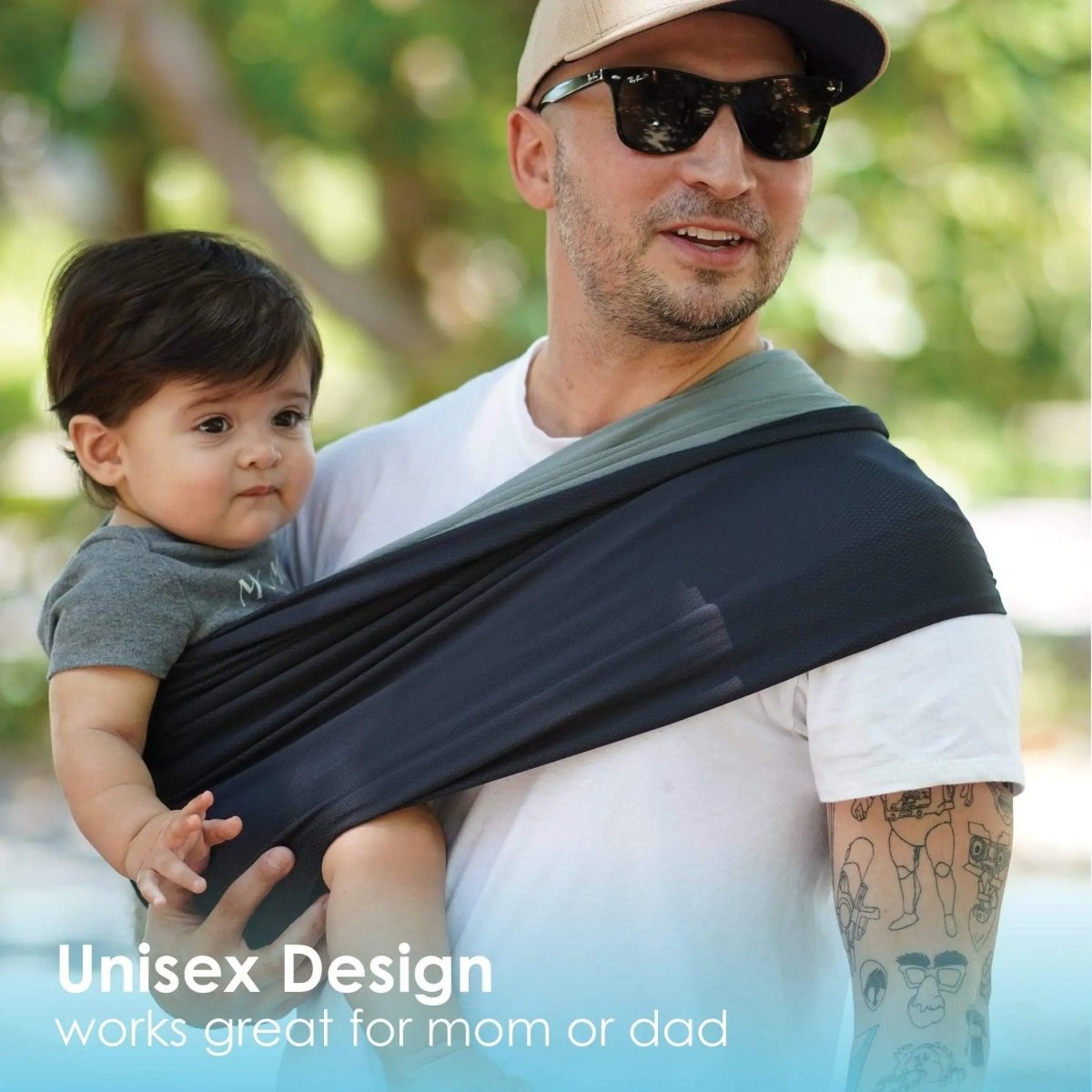 Baby K'tan Baby K'tan Active Oasis Baby Carrier Black Grey - 