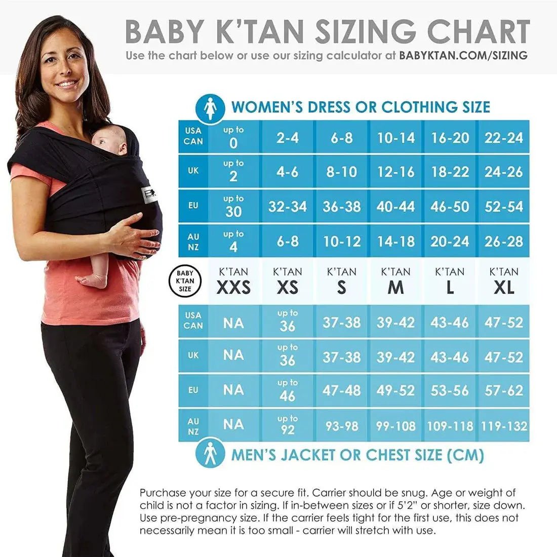 Baby K'tan Baby K'tan Active Oasis Baby Carrier Black Grey - 