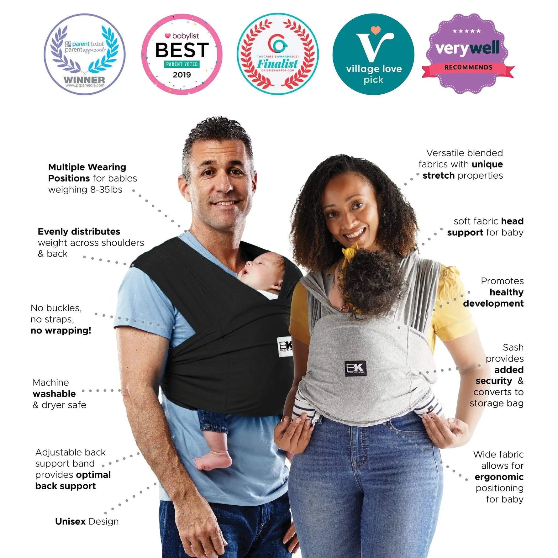 Baby K'tan Baby K'tan Breeze Baby Carrier | Black - 