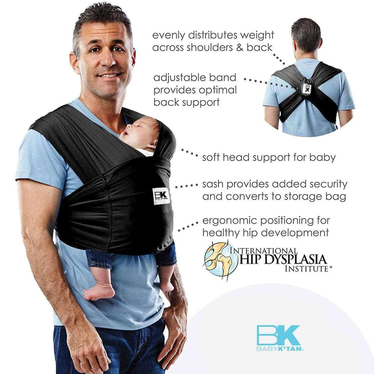 Baby K'tan Baby K'tan Breeze Baby Carrier | Charcoal - 