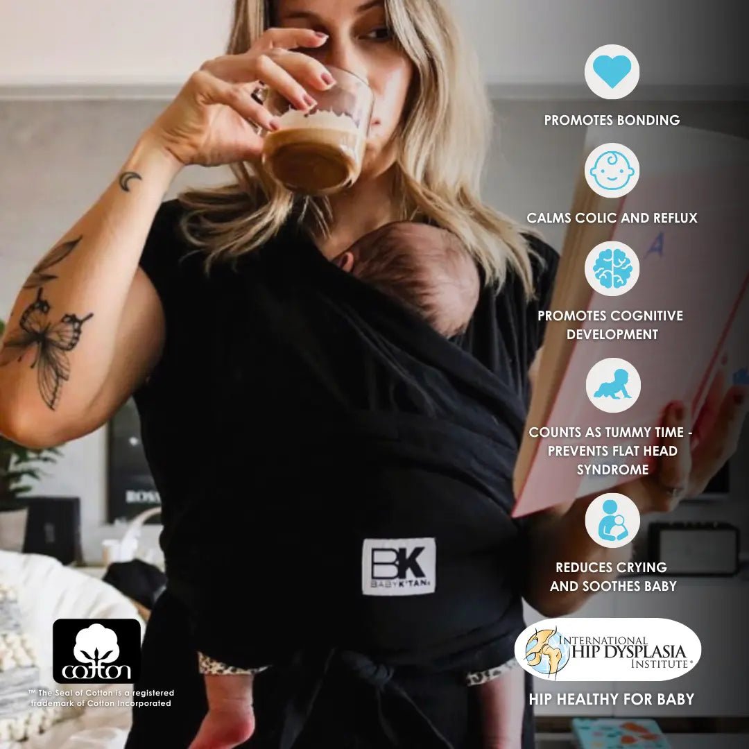 Baby K'tan Baby K'tan Original Baby Carrier Black Wrap Style Cotton Hands Free - 