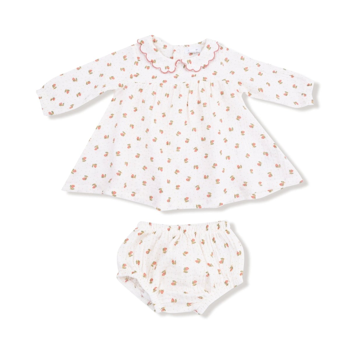 Angel Dear Baby Long Sleeve Petal Collar Dress and Bloomer Set - Everetts Place Boutique - 