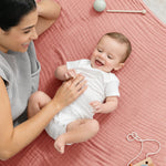 Comfy Cubs Baby Muslin Blanket in Bold Blush - 