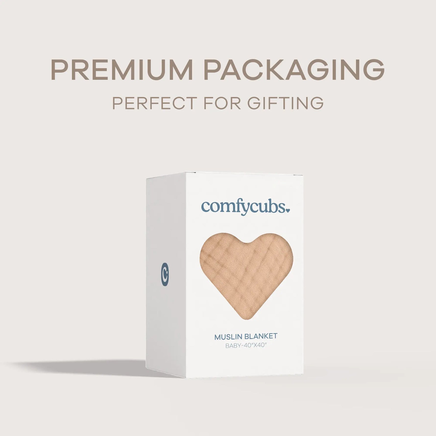 Comfy Cubs Baby Muslin Blanket in Cream - 