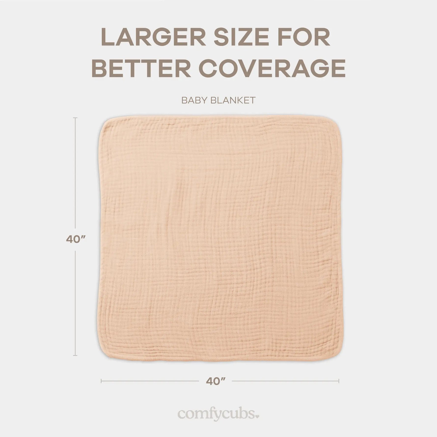 Comfy Cubs Baby Muslin Blanket in Cream - 