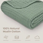 Comfy Cubs Baby Muslin Blanket in Fern - 